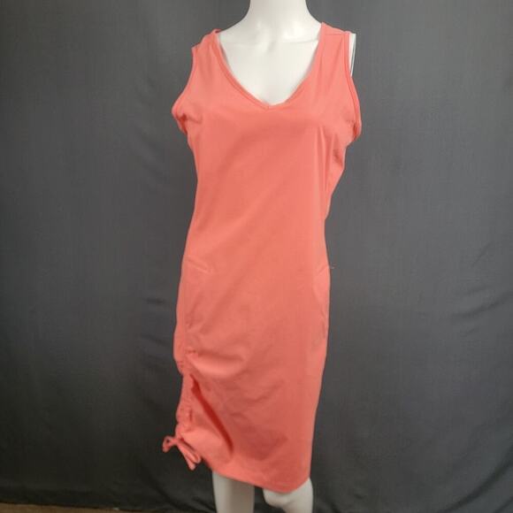 Columbia Coral Active Ruched Sleeveless Dress Large Outdoor Travel - Picture 1 of 7